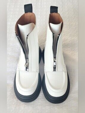 Ganni Leather Ankle Boots